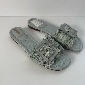 Sam Edelman Light Blue Textured Bambi Slide Sandals